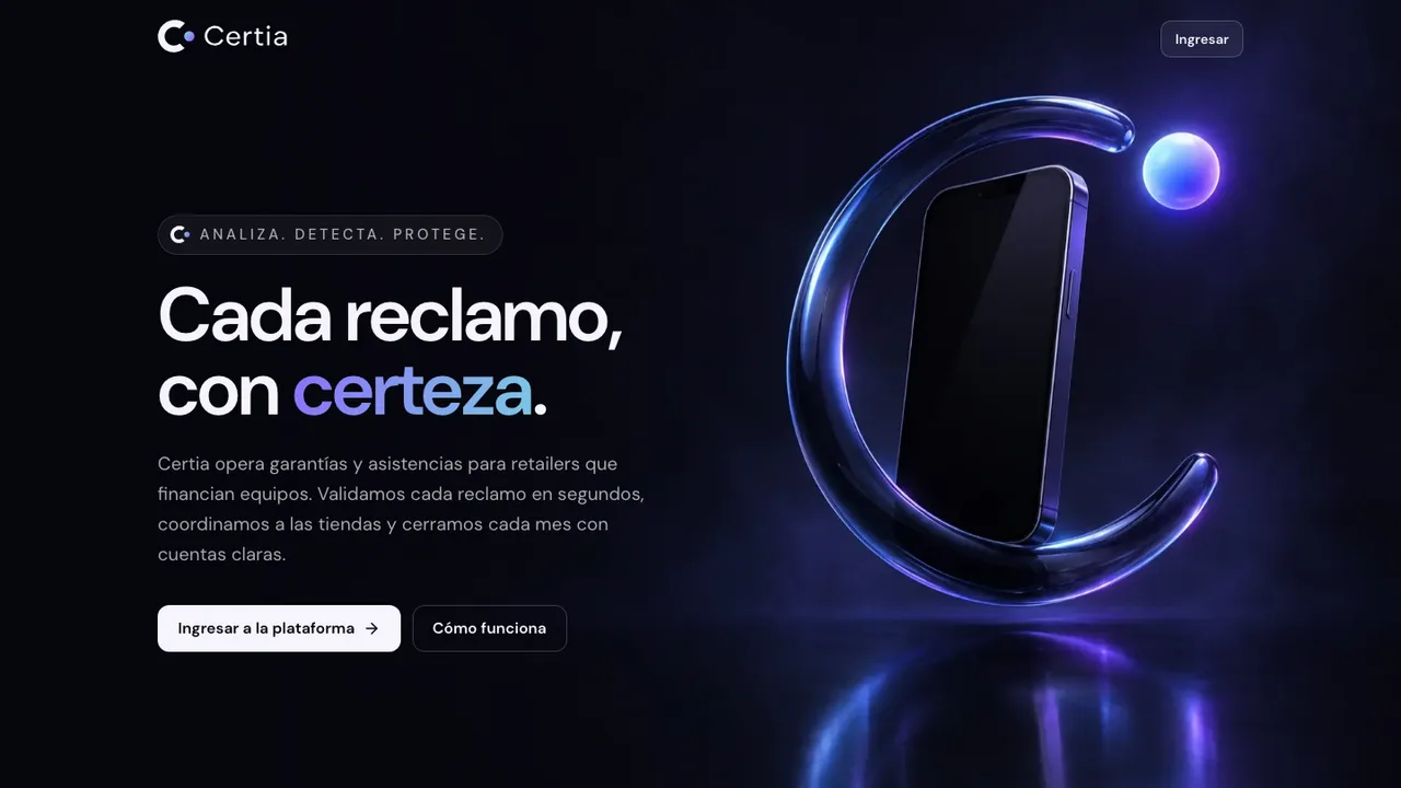 Public interface of Certia