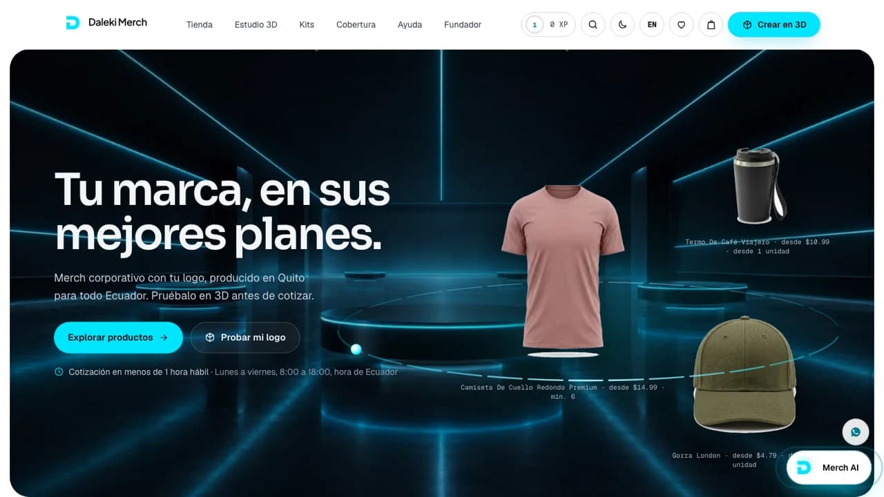 Interfaz pública de Daleki Merch
