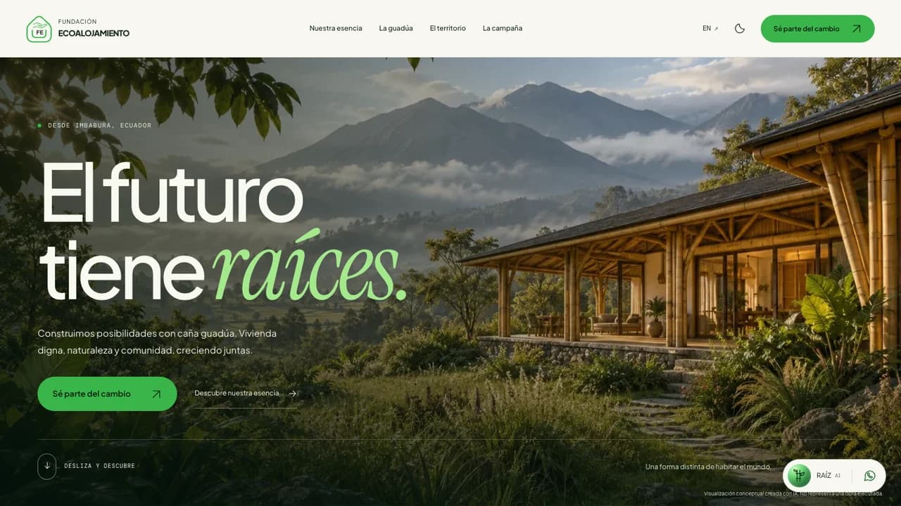 Public interface of Fundación Ecoalojamiento